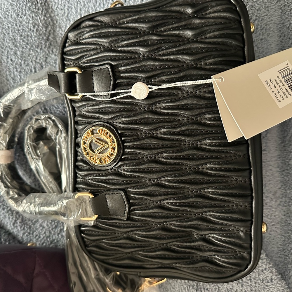 Valentino Orlandi Black Quilted Crossbody Bag